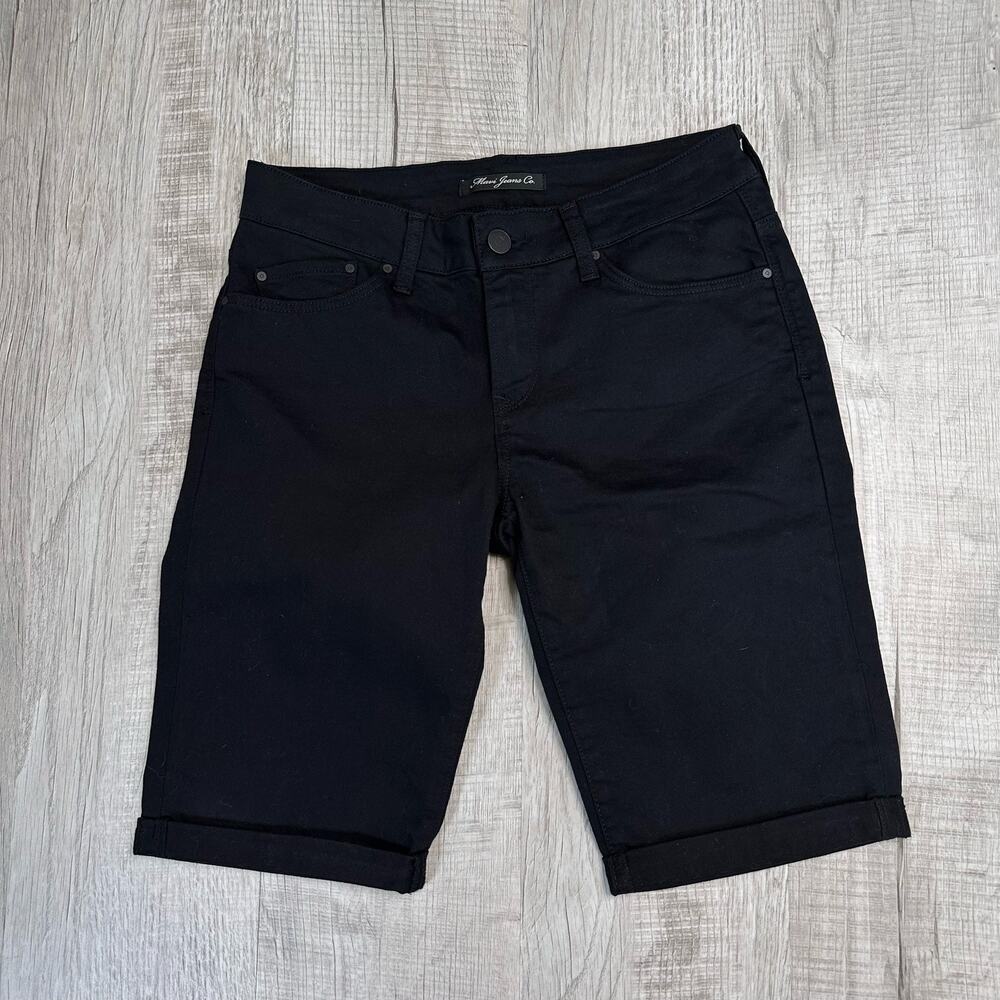 Mavi Black Bermuda Karly Shorts Women's 27 Mid Rise Jean Cuffed Casual Outdoor
